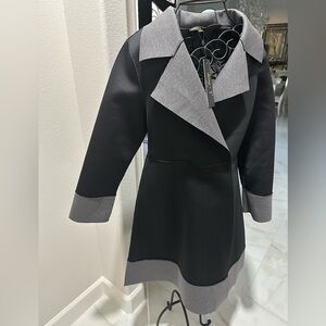 Jenny T New York Elegant Black and Gray Women's Coat Dress